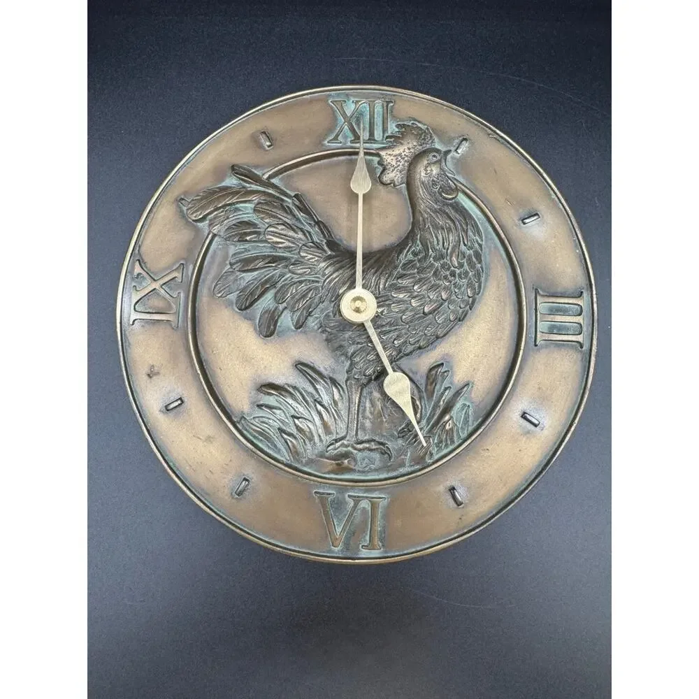 Hen-Feathers Chanticleer Wall Clock, Copper - Picture 2 of 8